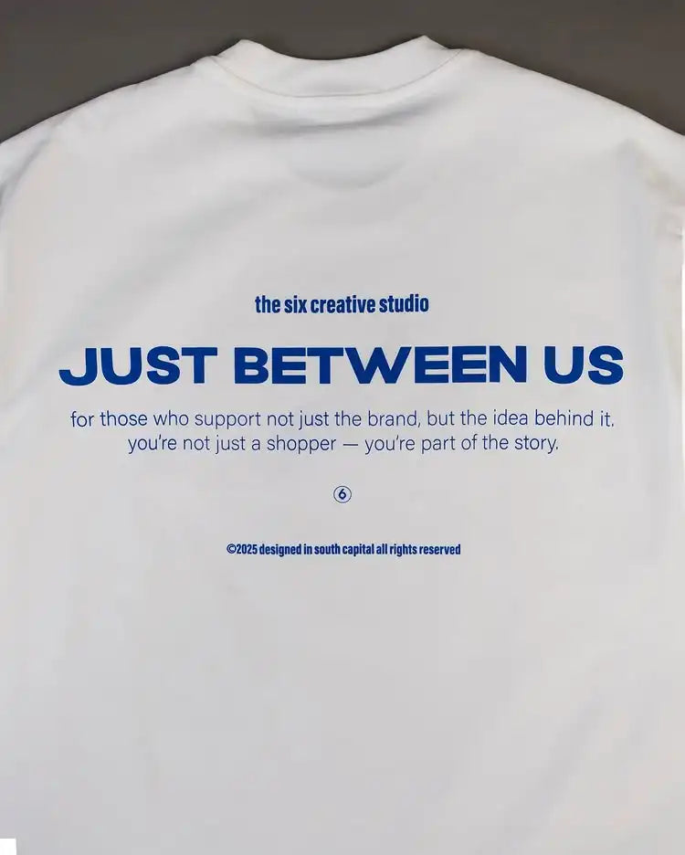 Unisex Just Between Us Letters Print 100% Cotton T-Shirt Men Y2K Summer Short Sleeve Oversize T-shirt Streetwear Tops