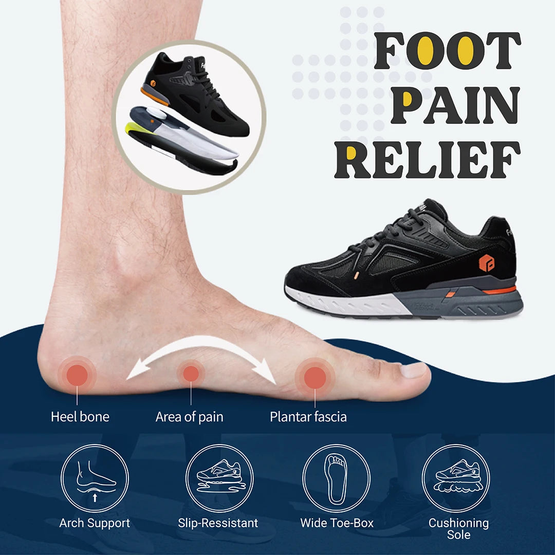 Men's Extra Wide, Lightweight & Non-Slip Running / Walking Shoes - Sneakers For Flat Feet, Arch Fit & Heel Pain Relieve