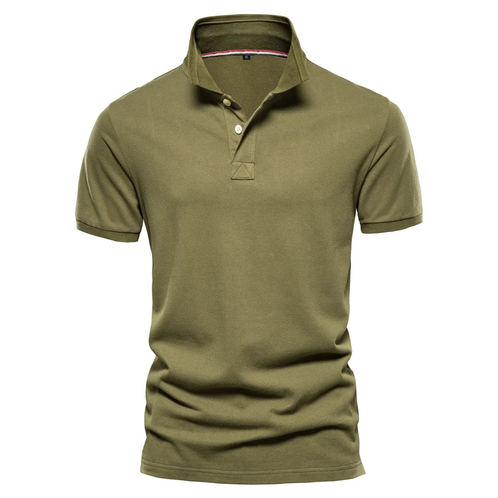 Men's Cotton Polos Solid Colour Classic Polo Shirt Men Short Sleeve Top Quality Casual, Business, & Social Polo Shirt