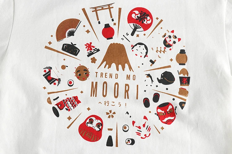 Summer New American Retro Short Sleeve O-neck Face Makeup Printed T-shirt Men's Fashion 100% Cotton Washed Youth Casual Tops