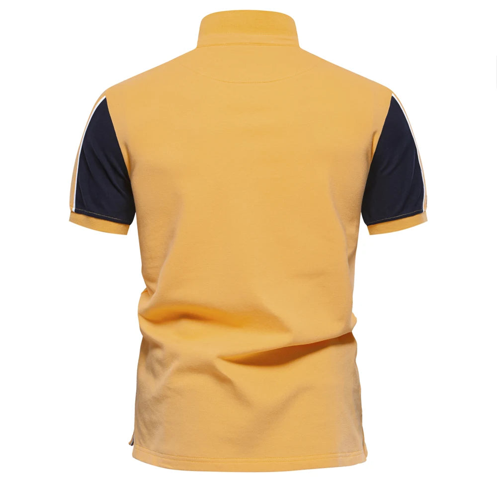2024 Nieuw Zomer Patchwork Poloshirt Voor Heren Merk Kwaliteit Korte Mouw Honkbal Heren Polo's