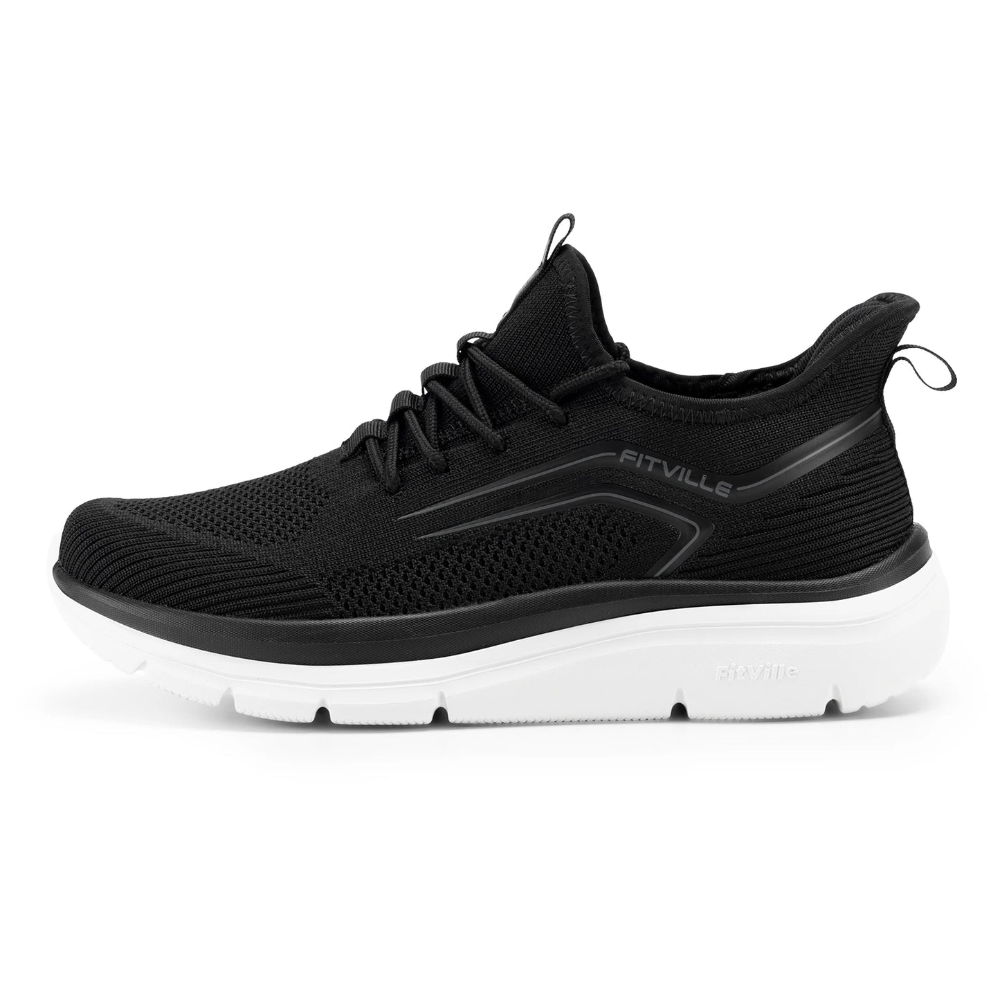 Thick Sole Running Shoes Men's Sneakers Shock Absorbing Rebound Lightweight For Swollen Feet Arch Support Wide Shoes