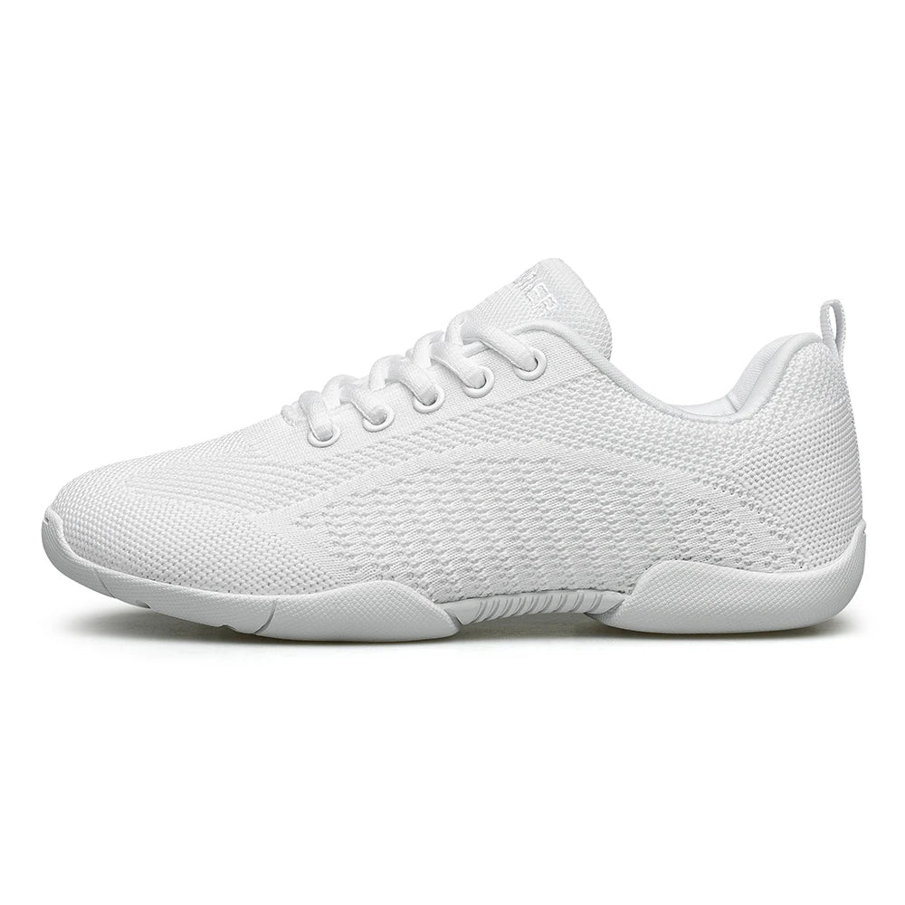 Girls White Cheer Shoes Trainers Breathable Kids Training Dance Shoes Lightweight Youth Cheer Competition Sneakers