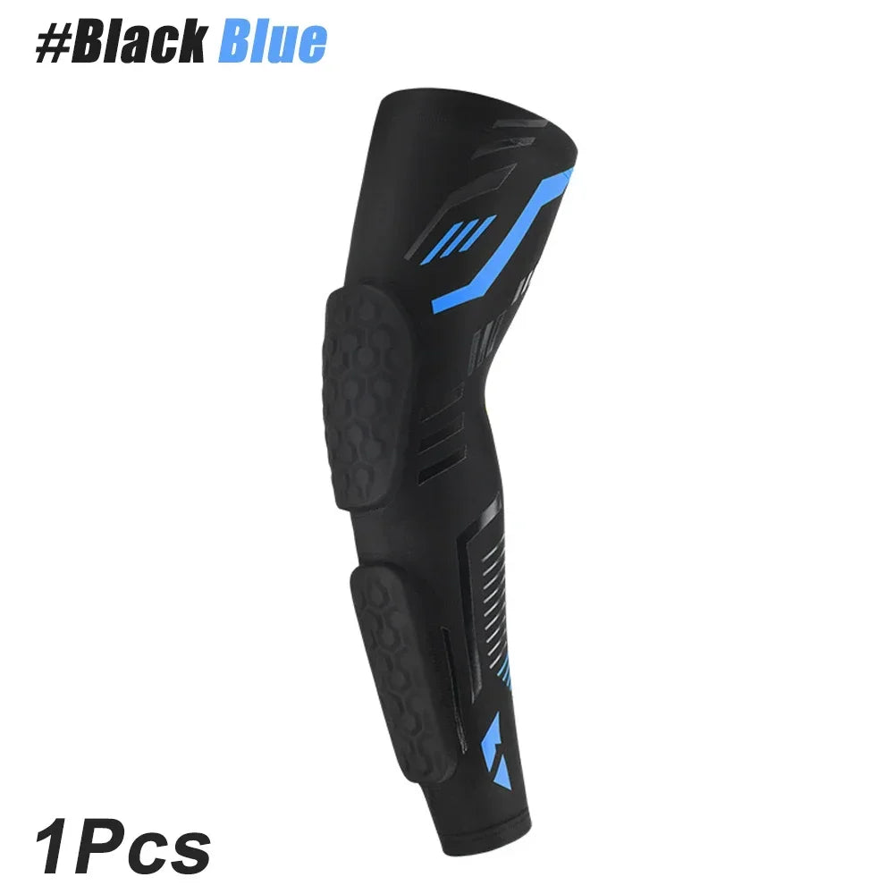 Sports Anti-Collision Padded Arm Sleeves For Protection of Elbow and Forearm During Sports - Honeycomb Pads For Men & Women