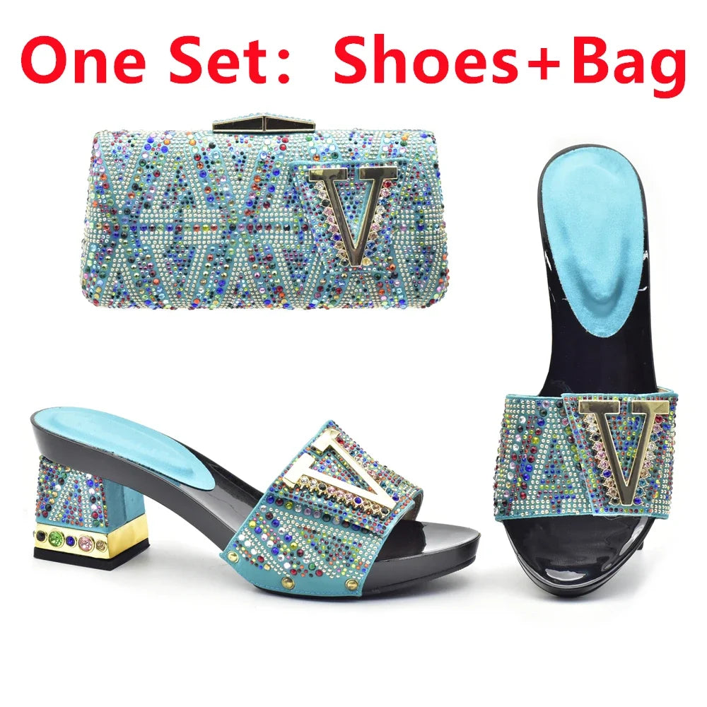 Italian Shoes with Matching Bags for Wedding Italy Shoe and Bag Set In New 2025 Nigerian Shoes and Matching Bags