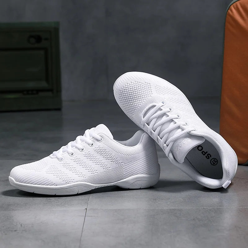 Youth Competition Cheerleading Breathable Sneakers Girls White Dance Training Shoes Children's Competitive Aerobics Shoes