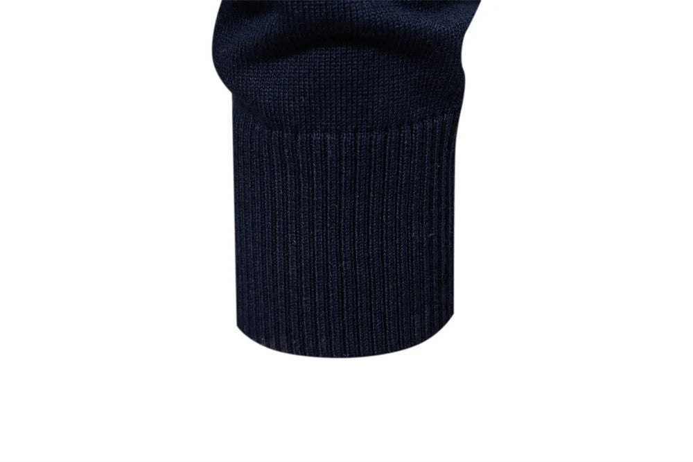 Men's Autumn Cotton Polo Neck Sweaters High Quality Pullover Knitted Sweater England Style Casual Social Pullover For Men
