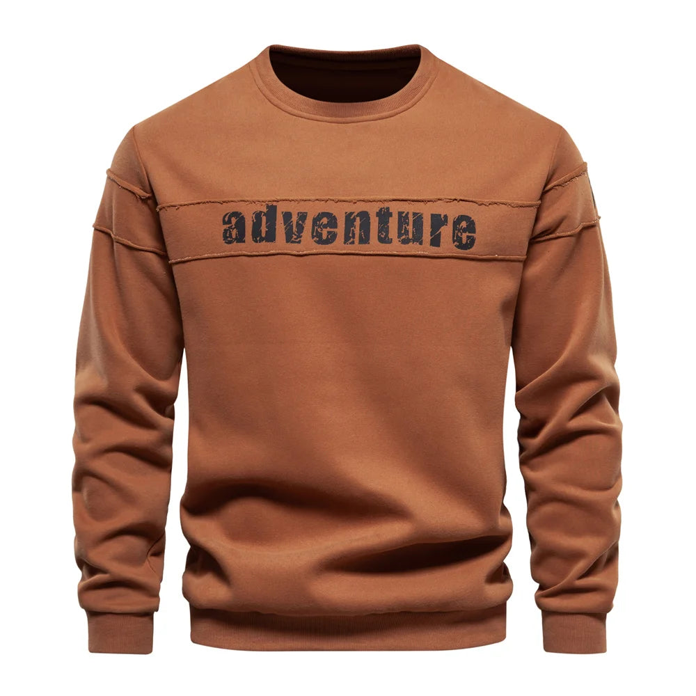 High Quality Smooth Patchwork Printed Sweatshirts for Men Fashion Youth O-neck Sportswear Tops Men's Sweatshirt