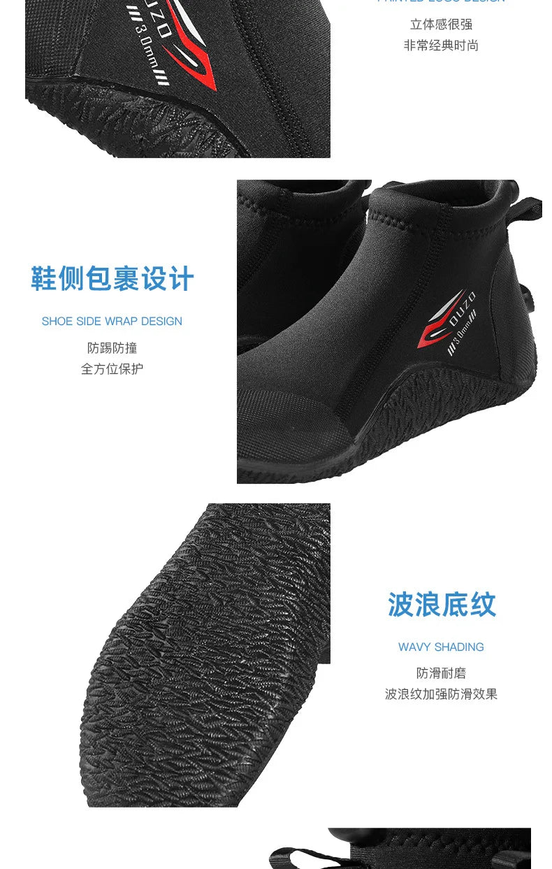 3mm Neoprene Diving Shoes – Anti-Slip Water Boots for Snorkeling, Surfing, Fishing & Beach Sports