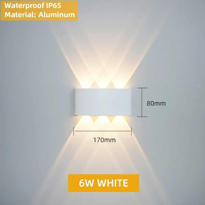 Aluminum Interior Wall Light Waterproof IP65 LED Wall Lamp Outdoor Garden Lights Bedroom Living Room Loft Decor Stairs Lighting