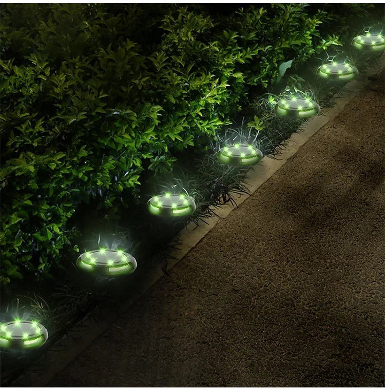 12LED Solar Underground Light Circular Outdoor Garden Solar Underground Light Deck Light Buried Solar Light Garden Decoration