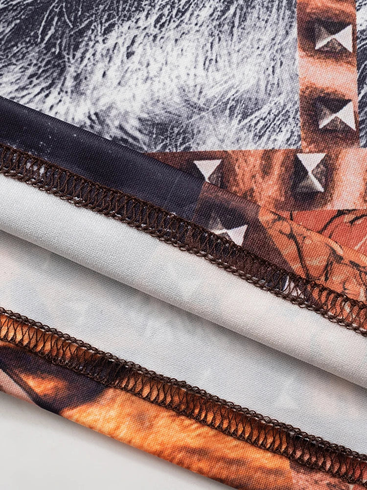 Colourful Print 2 Piece Set Women Casual O-Neck Tank Tops + Skinny Shorts Matching Hottie Sexy Sporty Activity Tracksuit