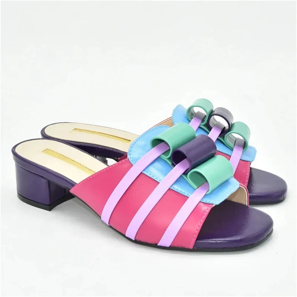 Elegant Women Shoes for Party Wedding Open Toe Pumps Ladies Dress Shoes Decorated with Rhinestone Floral Print African Pumps