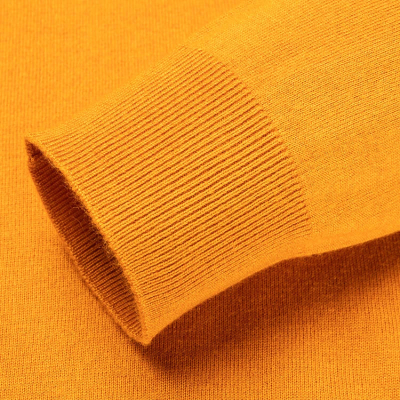 Men's Pullover Sweater With V-Neck, Business Casual Warm Polo, Male High Quality Cashmere Sweater
