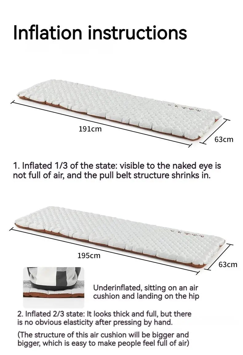 Naturehike R5.8 Inflatable Mattress Thermal Insulation Air Cushion for Hiking Outdoor Sleeping Bed Pad Ultralight Folding Mat