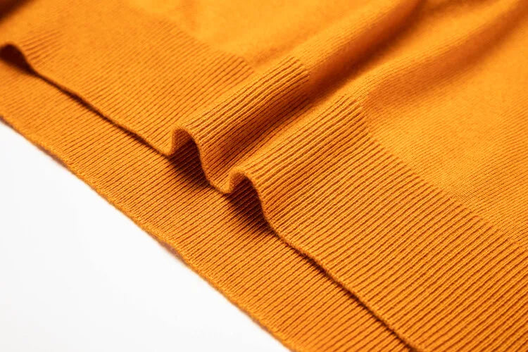 Men's Pullover Sweater With V-Neck, Business Casual Warm Polo, Male High Quality Cashmere Sweater