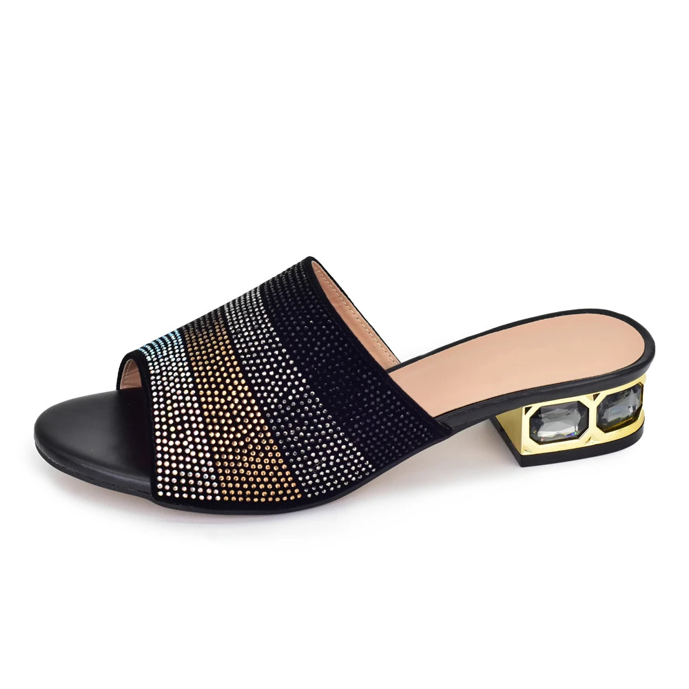 2025 Classic Design Italian-Styled Lady Shoes With Low Heel Suitable for Summer Mules Comfy Sandals and Bride Party Pumps