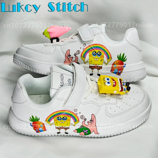 SpongeBob Gift Children Shoes Student Casual Kid Sneakers Girls Boys Running Fashion Sports Shoes Cute Christmas Birthday Gift