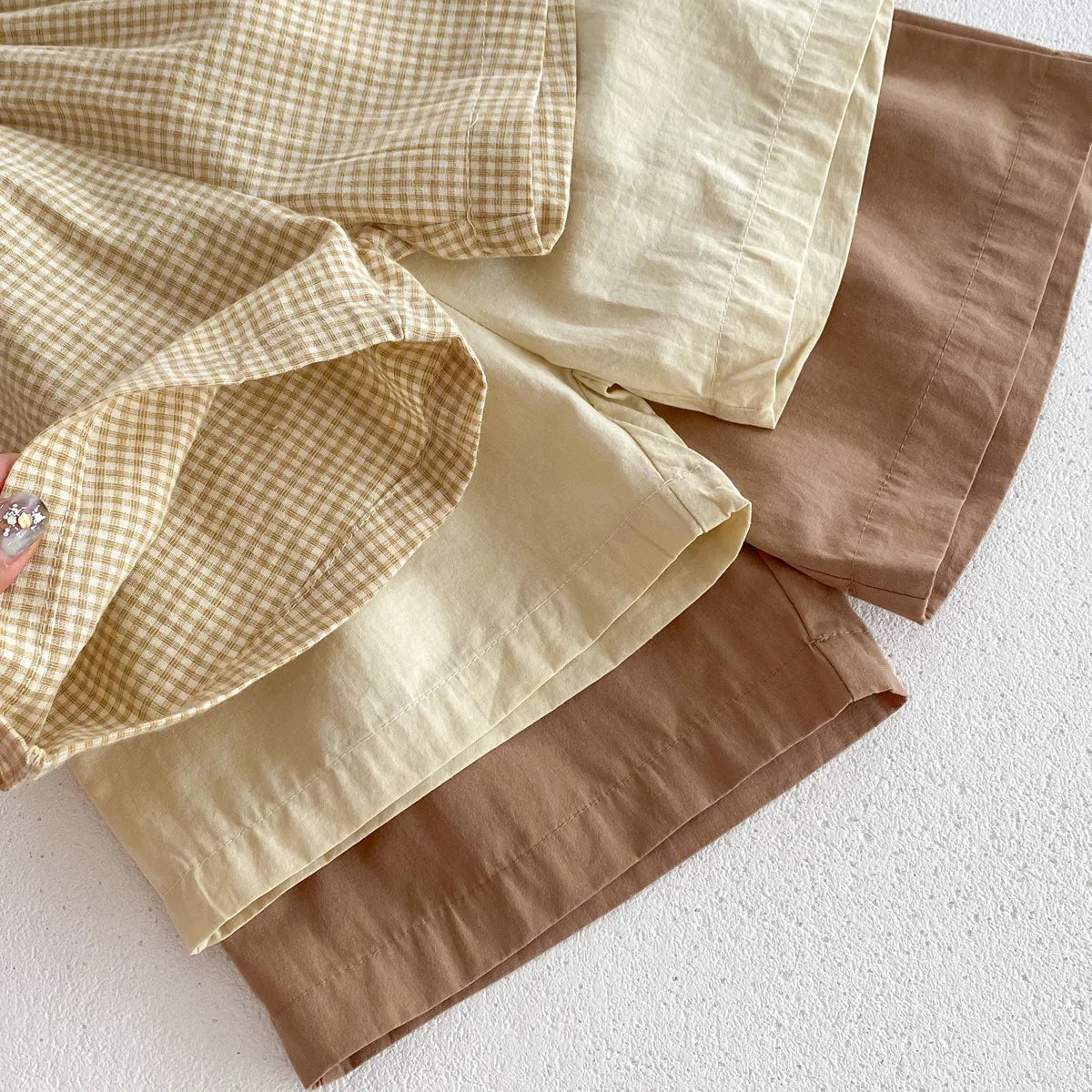 Summer Thin Short Sleeve T-shirt and Shorts Set Small Stand Collar Cool Toddler Boys Baby Girls 2PCS Casual Beach Suits 1-5Y Unisex