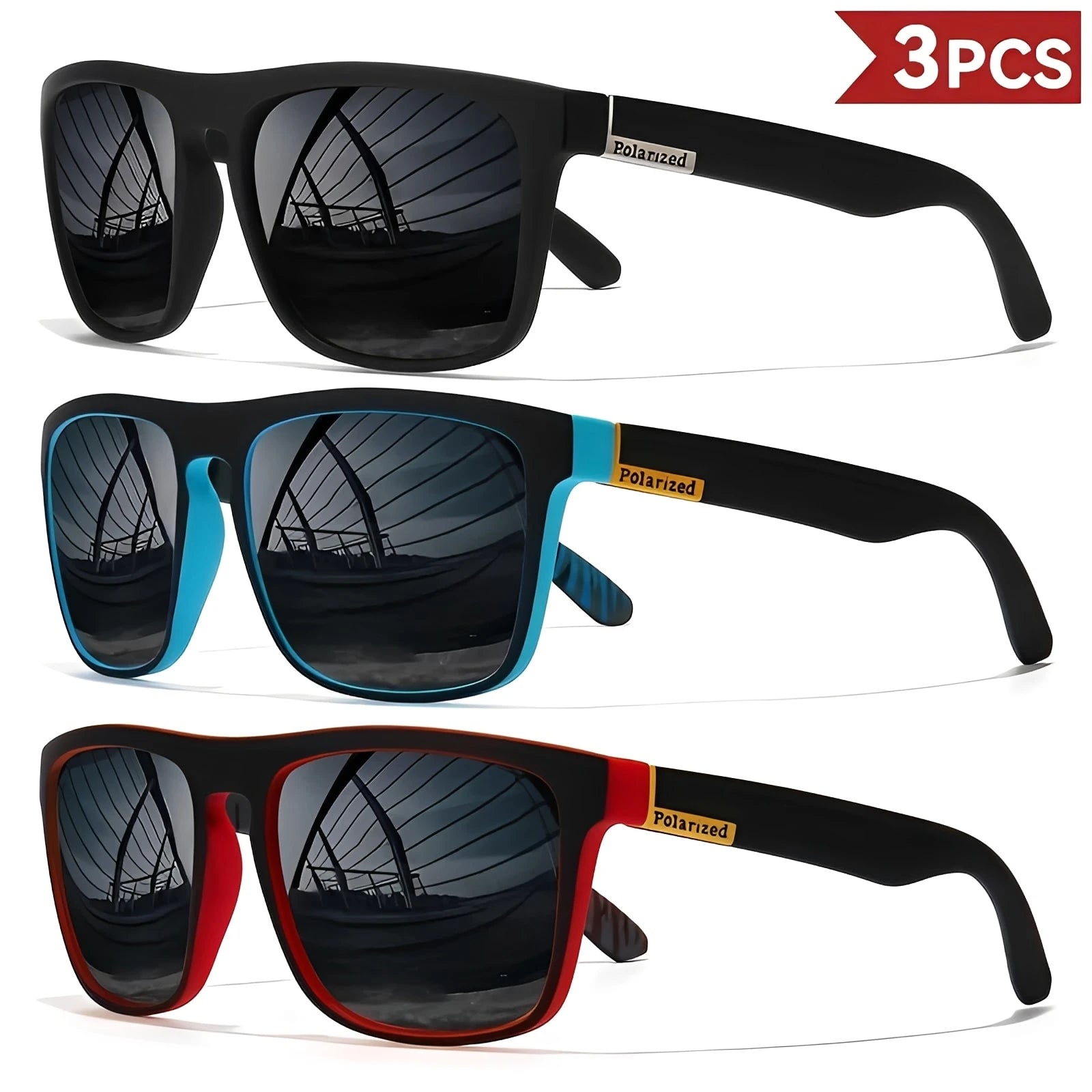 Vintage Square Polarized Sunglasses – UV400 Designer Driving & Fishing Sunglasses for Men & Women