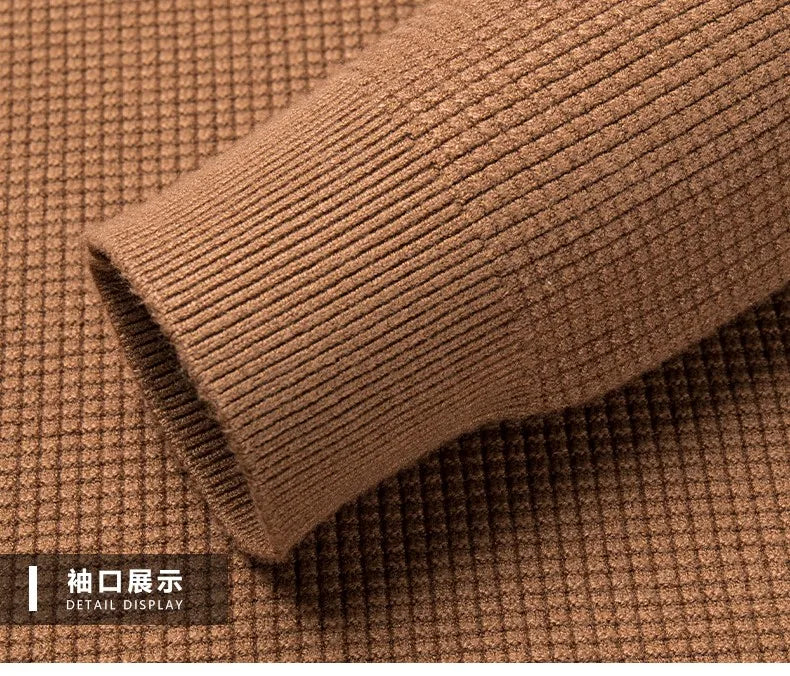 Men's Top Grade Fake Two Collared Fashion, Designer Knitted Pullover Sweater, Casual Brand Slim Fit Male Jumpers