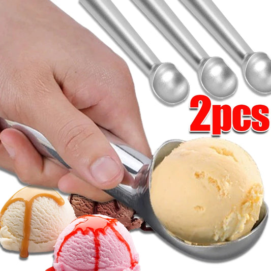 1/2PCS Non-stick Ice Cream Spoons Stainless Steel Fruit Ice Ball Making Tools Handled Dessert Digging Scoop Kitchen Bar Gadgets