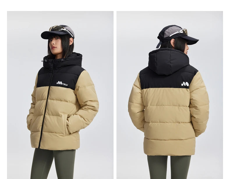 Unisex Winter Hooded Soft Cotton Padded Coat, Drawstring Warm Outerwear Jacket For Men & Women