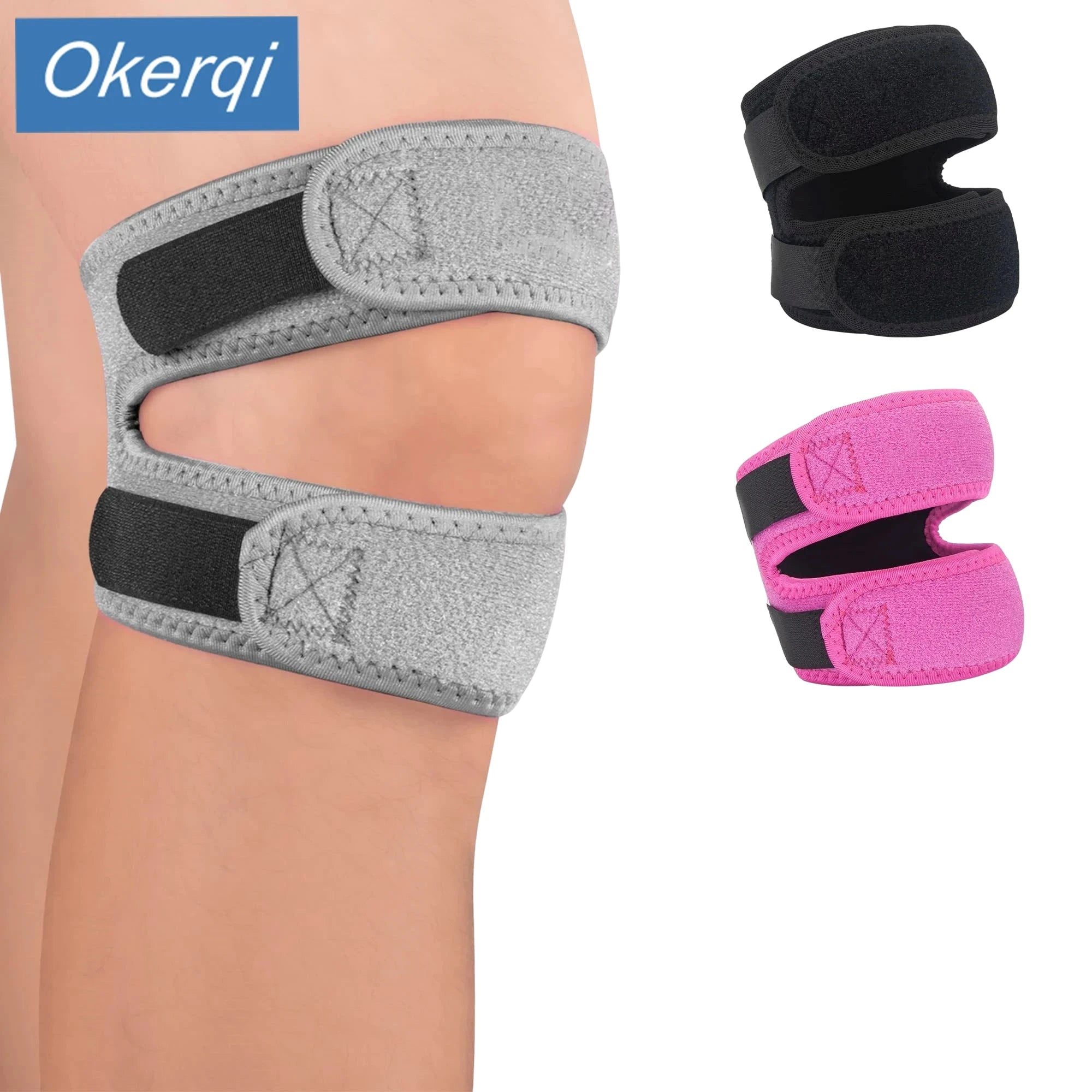 1PC EVA Patella Knee Strap, X-Pressurized Knee Support With Double Patellar Kneepad For Tendon Support Suitable For Gym