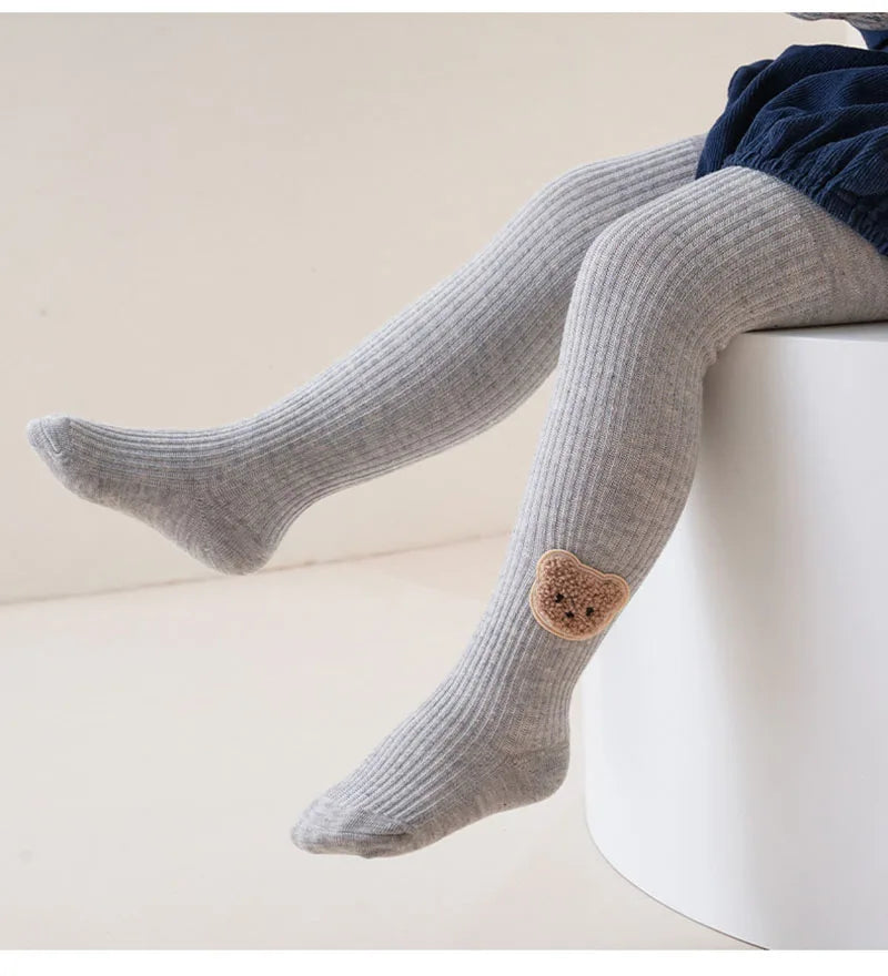 New Autumn Kids Pantyhose Children Cartoon Bear Leggings Girls Outwear Render Pants Girls
