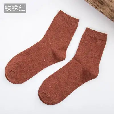 10 paar effen damessokken van bamboevezel, Koreaanse casual mode, ademende Harajuku damessokken