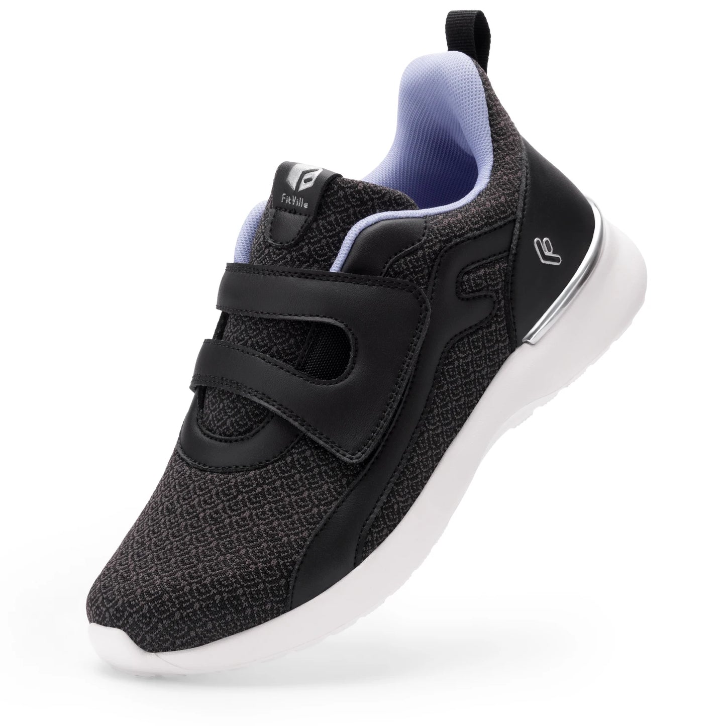 Dames sneakers met brede wandelschoenen, lichtgewicht, ademend en verstelbaar voor dikke voeten met ondersteuning van de voetboog