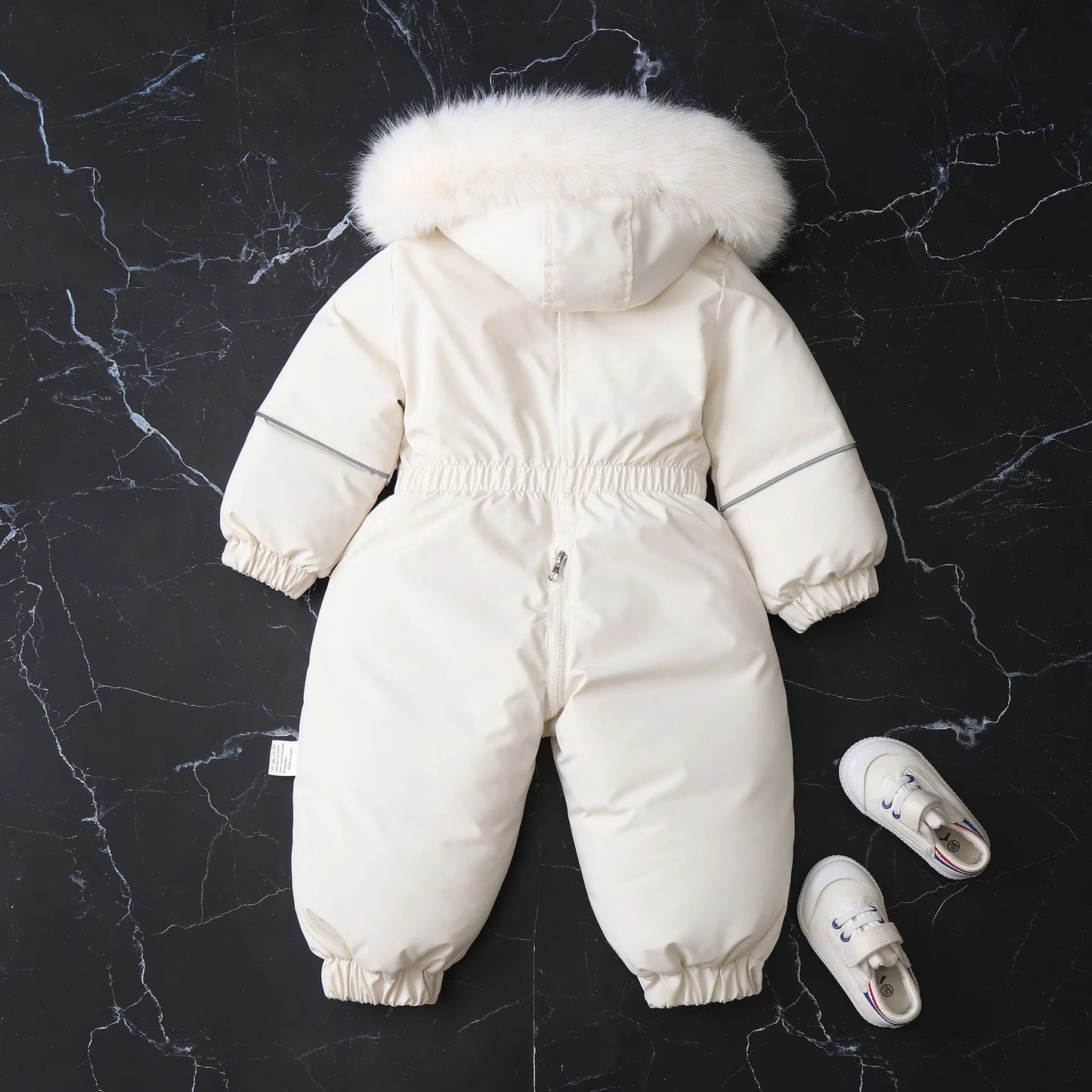 Winter Kid's Ski Suit Polar Fleece Lining Girls Jumpsuit Boys Waterproof Warm Overalls Children's Hooded Sportwear 2-5Y Unisex