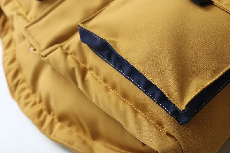 Unisex 2Pcs Winter Warm Children's Ski Clothes Set Thicken Fur Lining Hooded Coats & Overalls Set Snowsuit For Kids 2-5Y