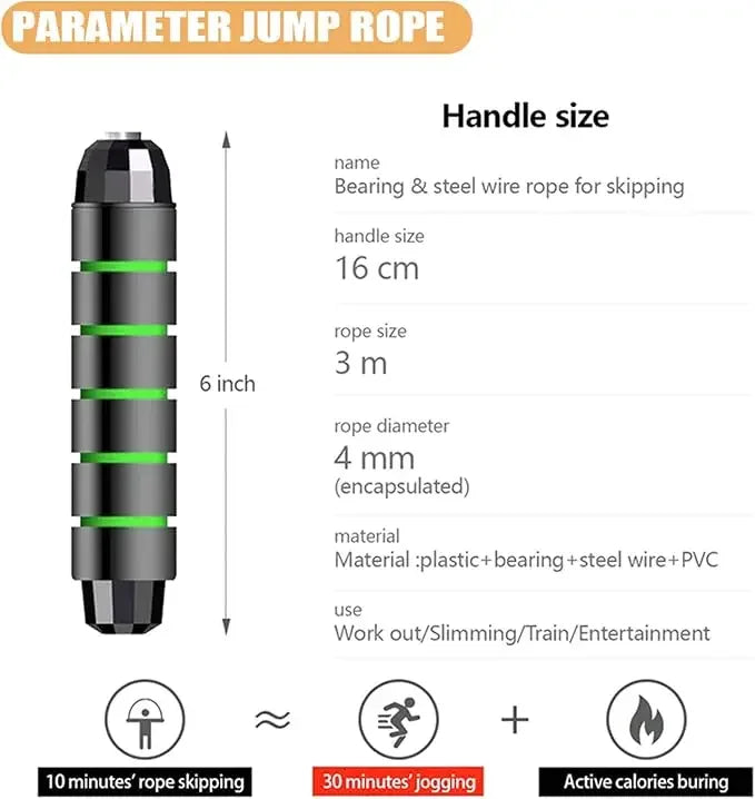 2.8/3m Jump Rope For Aerobic Sports - Jump CrossFit Portable Fitness Equipment With Fast Steel Wire For Women & Men Weight Loss