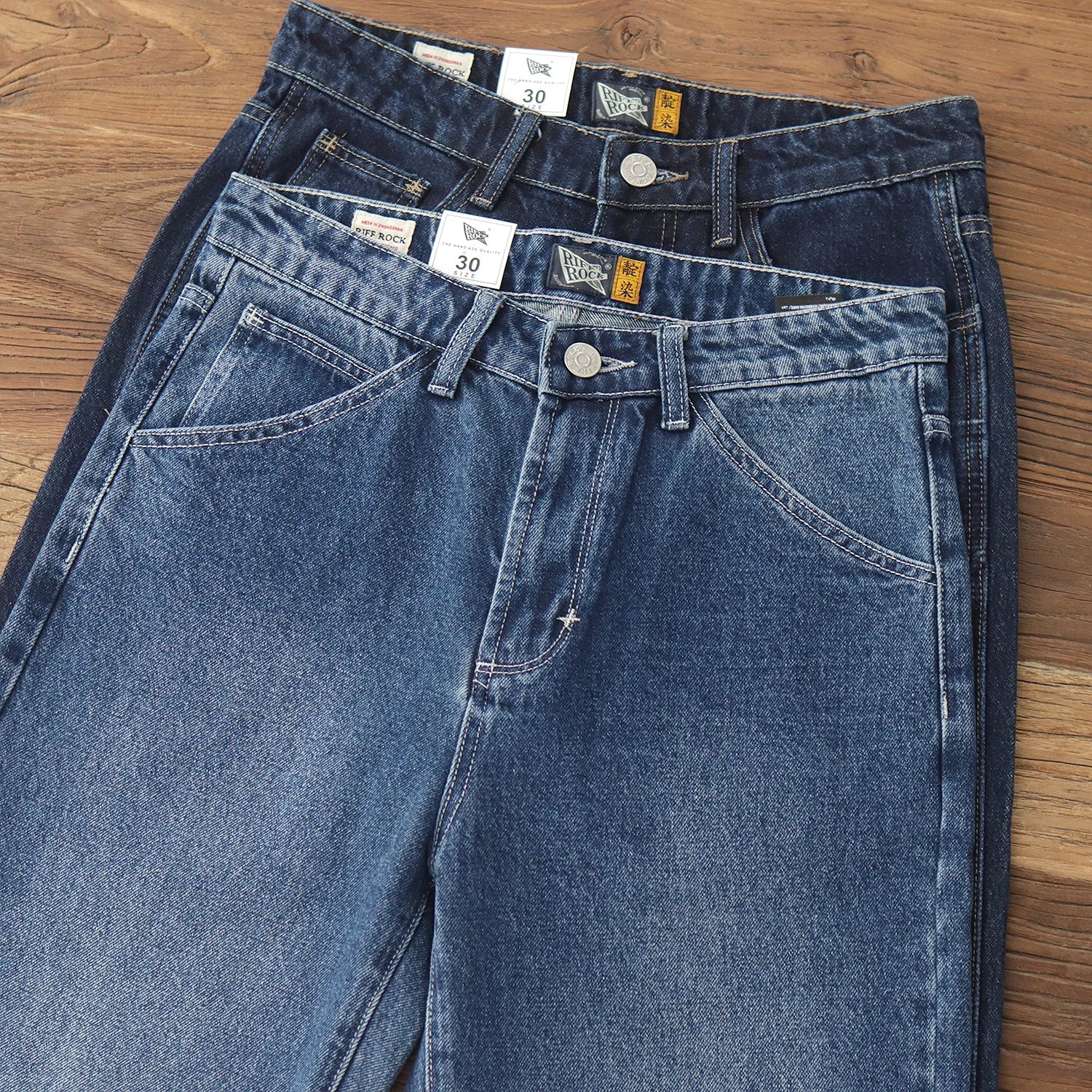 2025 Lente Nieuwe Amerikaanse Retro Primaire Kleur Denim Jeans Heren Eenvoudige 90% Katoen Gewassen Oude Casual Losse Rechte Wijde Broek