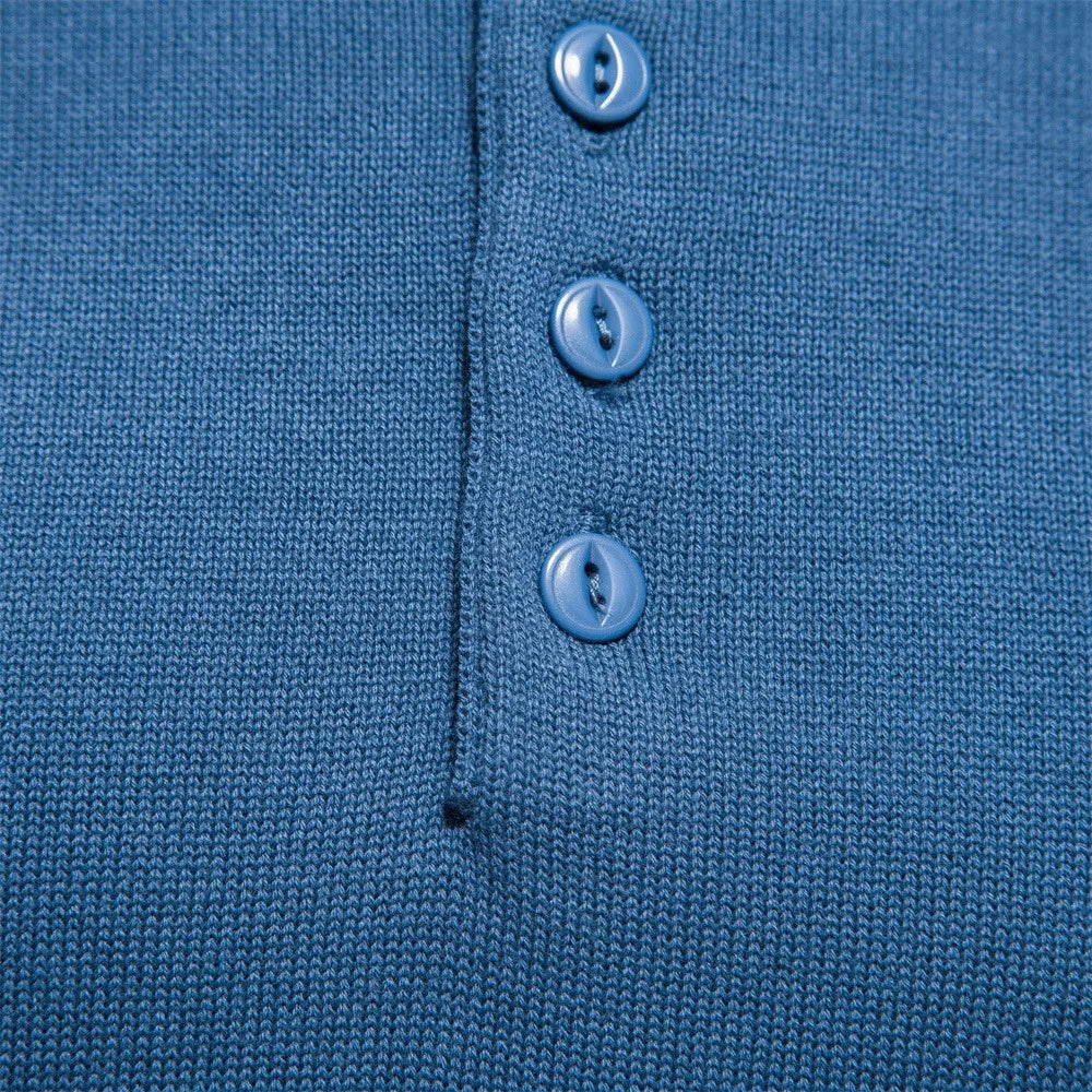 Men's Henley Collar Sweaters 100% Cotton Solid Colour Casual Pullovers Autumn Thin High Quality Sweaters for Men