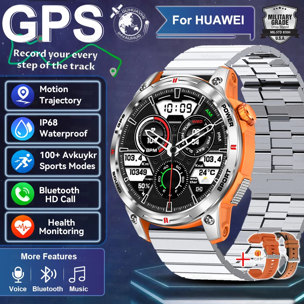 2025 New GPS Sports Smart Watch Men Waterproof Fitness Tracker Bluetooth Call 400MAH Battery Bracelet Smartwatch For Woman - Compatible with Xiaomi IOS