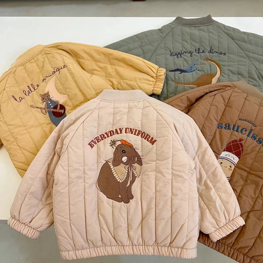 2025 Winter Neue Baby Dicken Warmen Mantel Kinder Baumwolle Gefütterte Jacke Infant Mädchen Cartoon Baseball Uniform Kinder Jungen Stepp Jacke 1-3Y