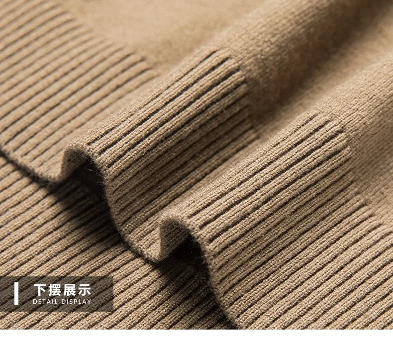 Men's High-End Woollen Striped Designer Knitted Pullover Sweater, Casual Trendy Korean Brand, and Male Jumpers