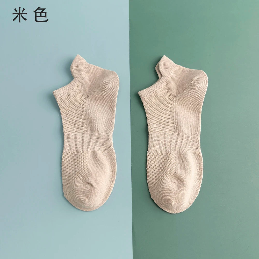 10/20 Pair Summer Men's Mesh Breathable No-Show Socks Fashion Casual Ankle Sports Cotton Socks For Men