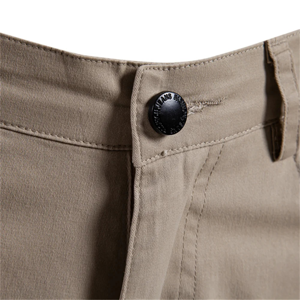 Men's 100% Cotton Summer Shorts Casual 11-Tone Multi-Pocket Lightweight Street Shorts