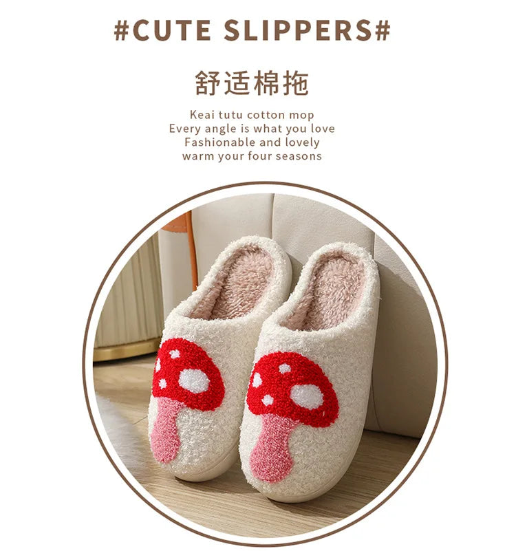 Unisex Christmas Winter Warm Cute Fluffy Slippers Suitable for Couple Bedroom Use and As Gift Cotton Shoes With Soft Sole Flat Shoes