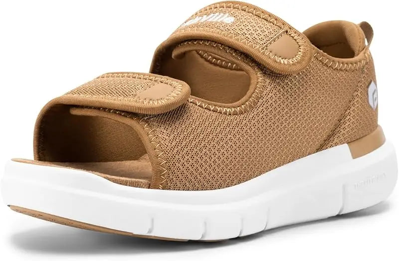 Women's Diabetic Wide Sandals With Arch Support Adjustable Straps Lightweight Casual Ladies Flat Shoes