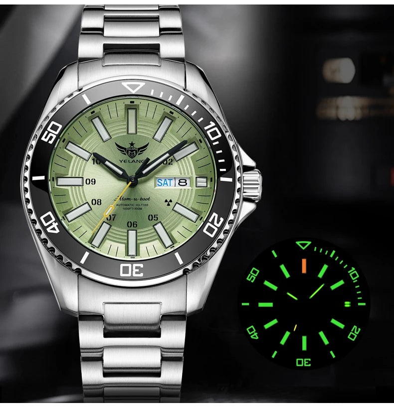 Yelang V1032 Automatic Movement Men Watch 300m 30Bar Waterproof Dive Watches for Man Luminous 44MM  V1032