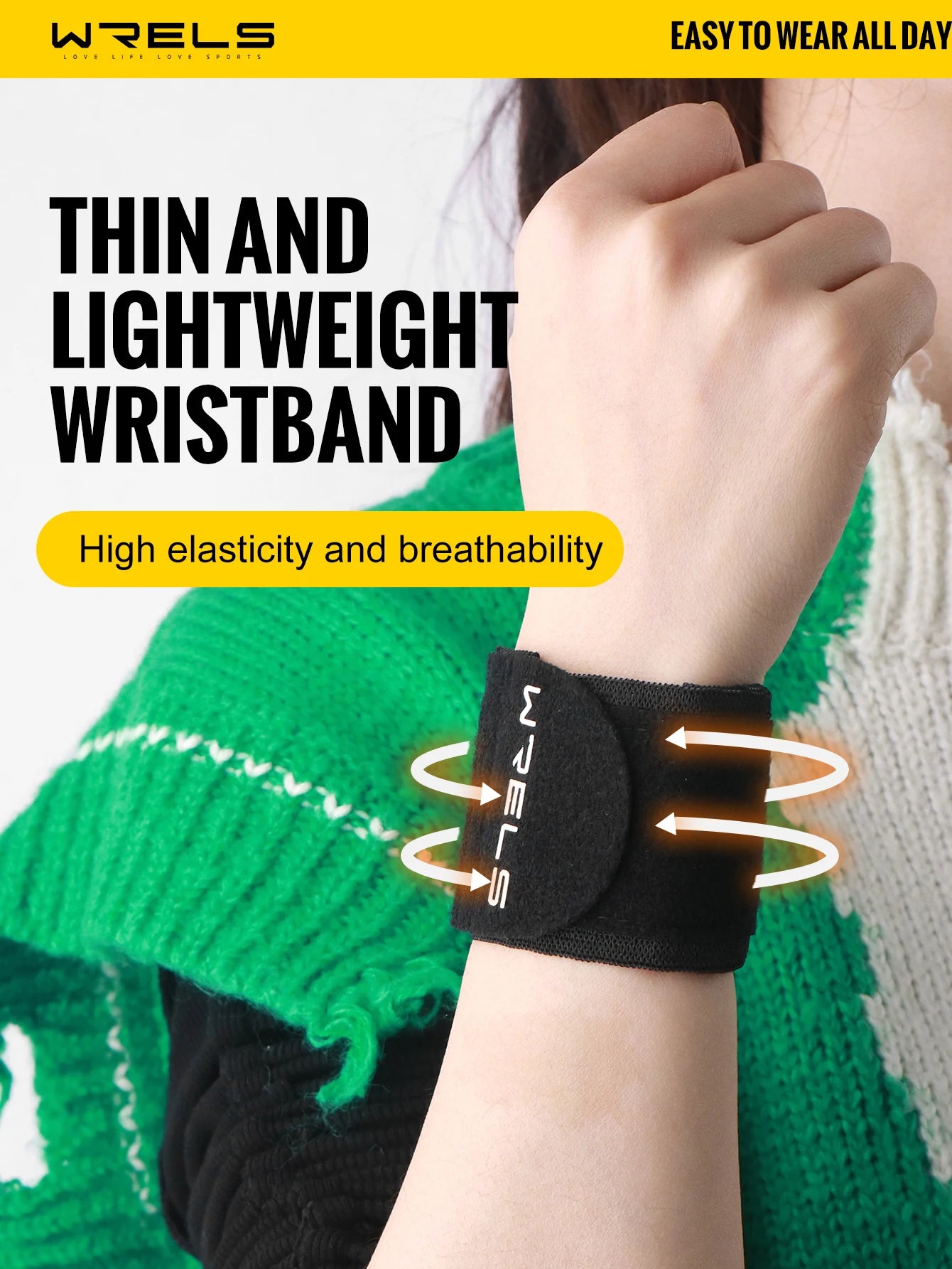 Wrist Band Support Sleeve Gym Support Wrist Brace Wrap Breathable Elastic Compression Bandage Hand Sport Wristband