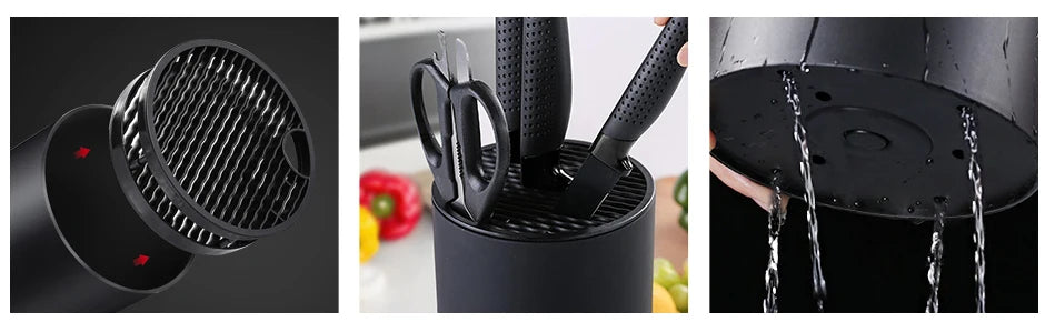 8.8inch Knife Holder Stand for Kitchen Chef Ceramic Knife Inserted Plastic Knives Block Storage Tank Holder Kitchen Accessories