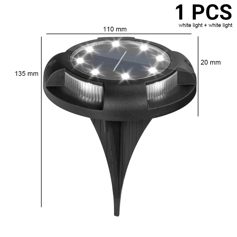12LED Solar Underground Light Circular Outdoor Garden Solar Underground Light Deck Light Buried Solar Light Garden Decoration