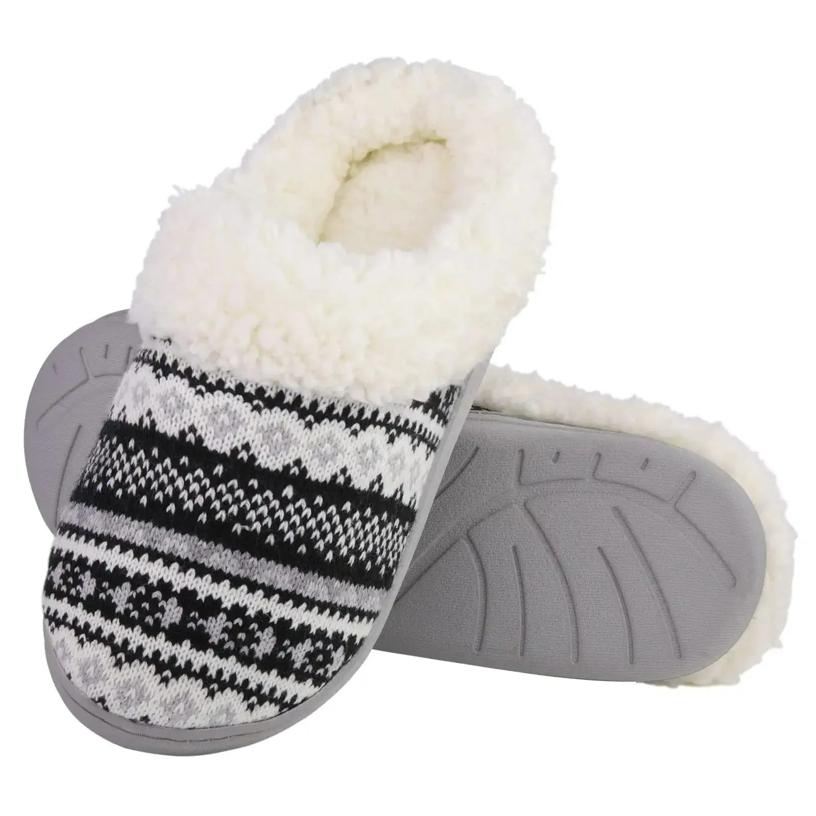 Unisex Winter Fur Slippers Warm Cosy Plush Fluffy Home Cotton Shoes Plush Anti-Skid and Indoor Furry Slippers For Men & Women