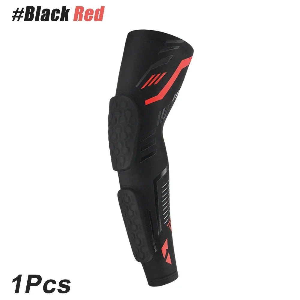 Sports Anti-Collision Padded Arm Sleeves For Protection of Elbow and Forearm During Sports - Honeycomb Pads For Men & Women