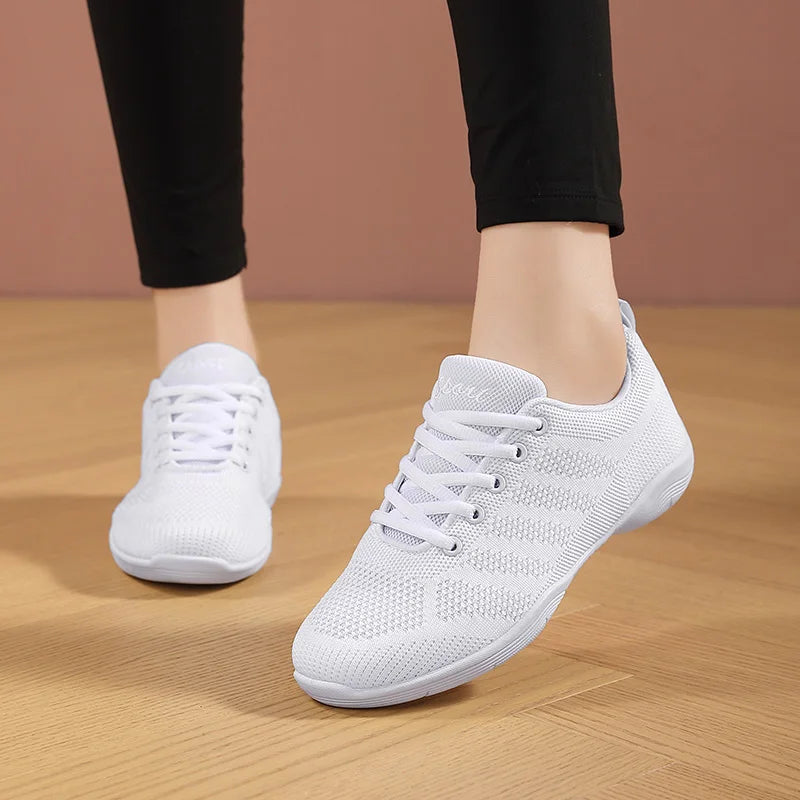 Youth Competition Cheerleading Breathable Sneakers Girls White Dance Training Shoes Children's Competitive Aerobics Shoes